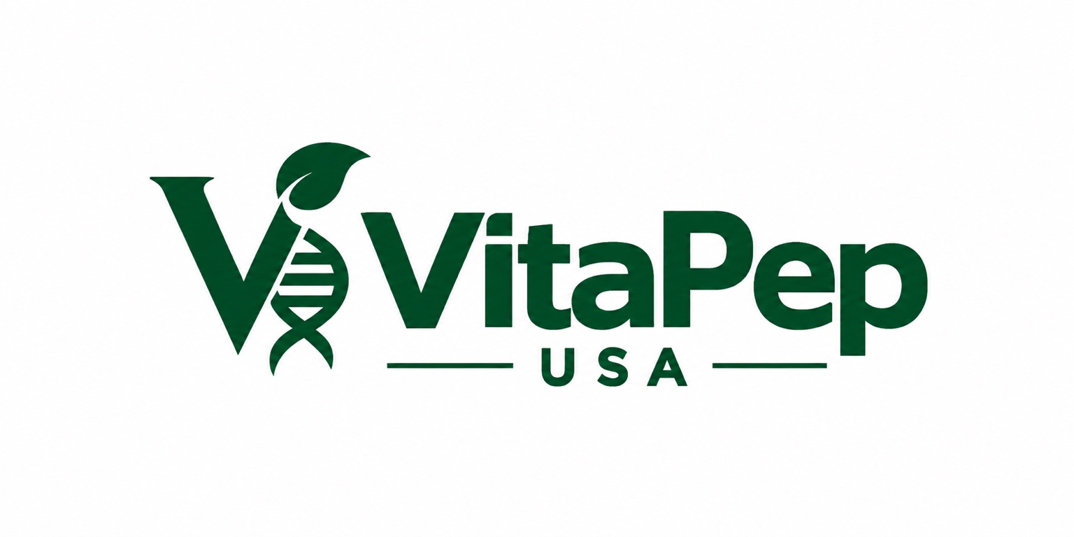 VitaPep USA — logo verde con hoja y doble hélice